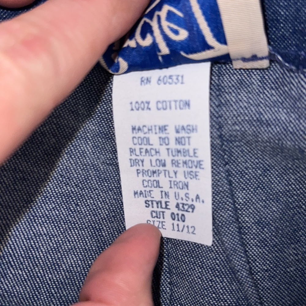 Circle T Vintage Denim Flutter Wrap Rainbow Embroidered Skirt Size 11/12 - Picture 6 of 7